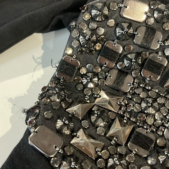 J Brand Dusk Knee-Embellished Leather-Paneled Mid-Rise Skinny Jeans - Picture 10 of 14